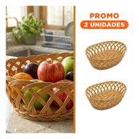 Pack2 Cesta Ovalada Color Mostaza para Organizacion y Decoracion