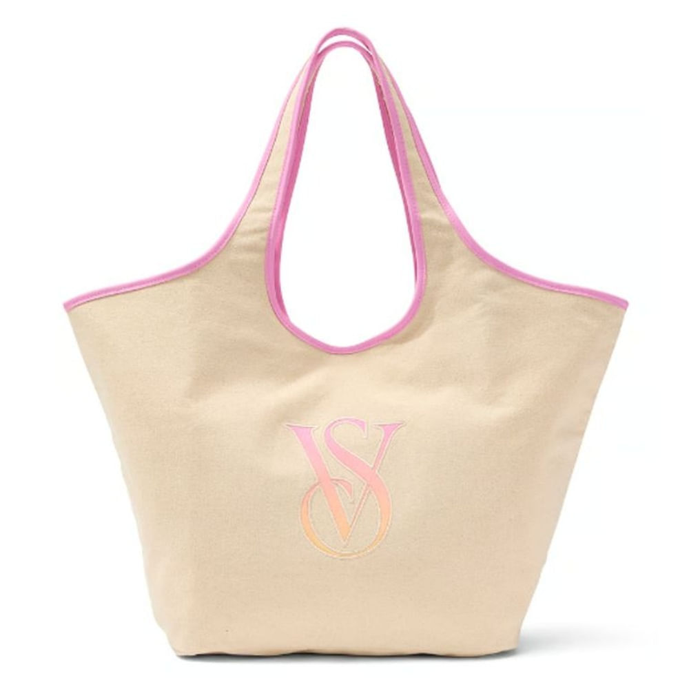 BOLSO TOTE VICTORIAS SECRET LOGO DEGRADADO Crema