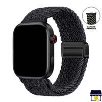 Correa de Nylon para Xiaomi Redmi Watch 4 - 5 - 6 - Mi band 8 Pro - 9 Pro - Negro brillante