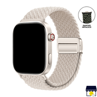 Correa de Nylon para Xiaomi Redmi Watch 4 - 5 - 6 - Mi band 8 Pro - 9 Pro  - Marfil
