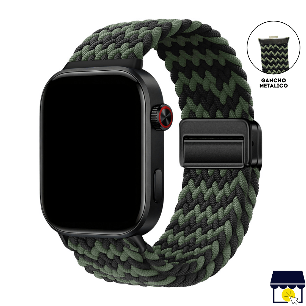 Correa de Nylon para Xiaomi Redmi Watch 4 - 5 - 6 - Mi band 8 Pro - 9 Pro - Verde Negro