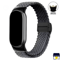Correa de Nylon para Xiaomi Mi Band 8 - 9 - 10 - Gris Oscuro