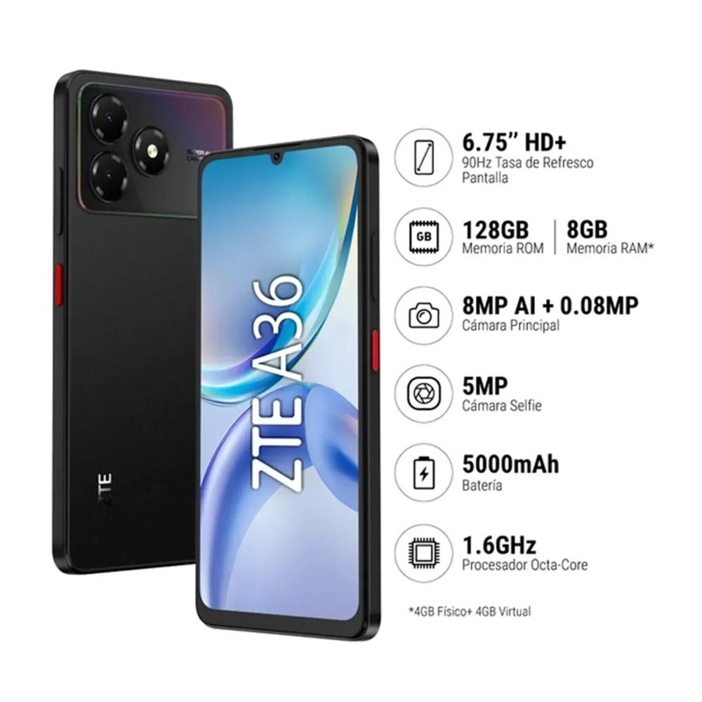Celular ZTE Blade A36 64GB 2GB RAM Black