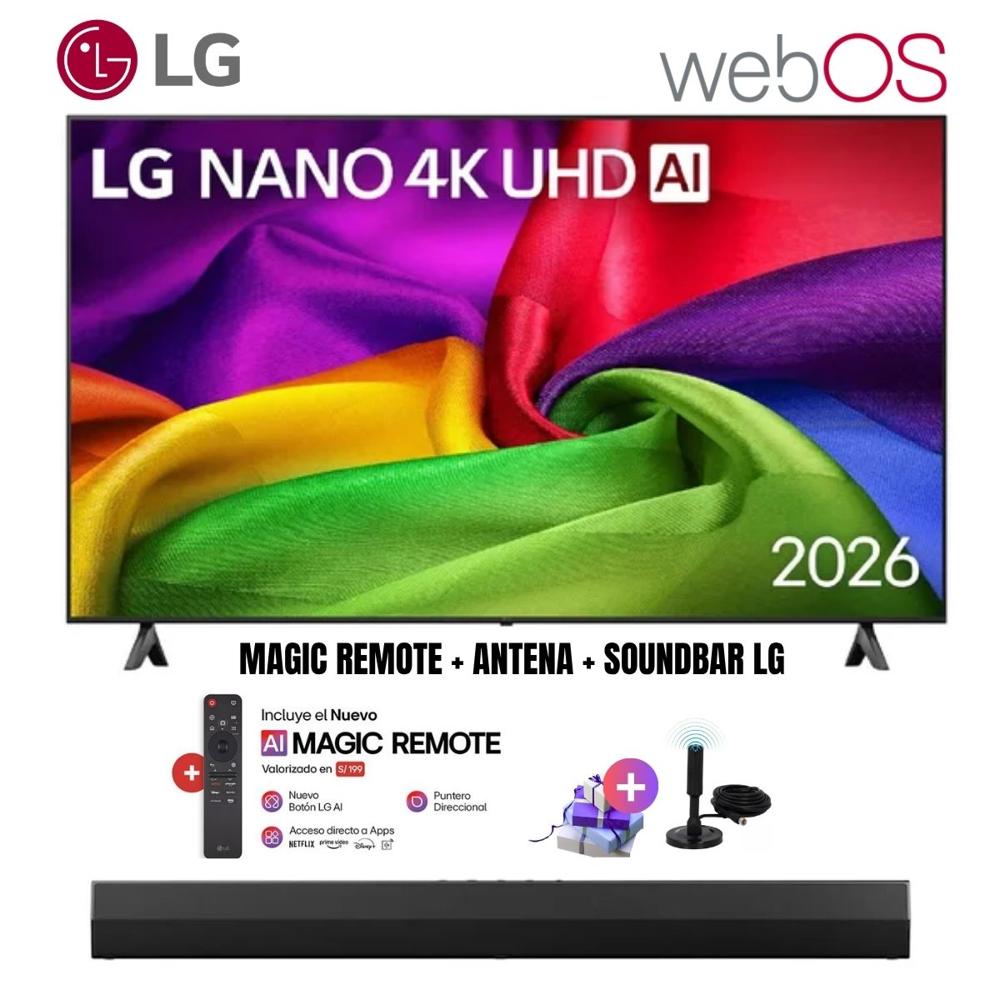 Televisor Smart TV LG 85'' NANO UHD 4K WebOS 85NU800BPSB 2026 - Ant -  Soundbar LG