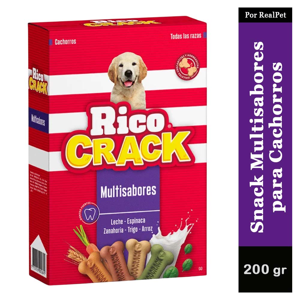 Snack para Perros Cachorros Ricocrack Multisabores 200 gr