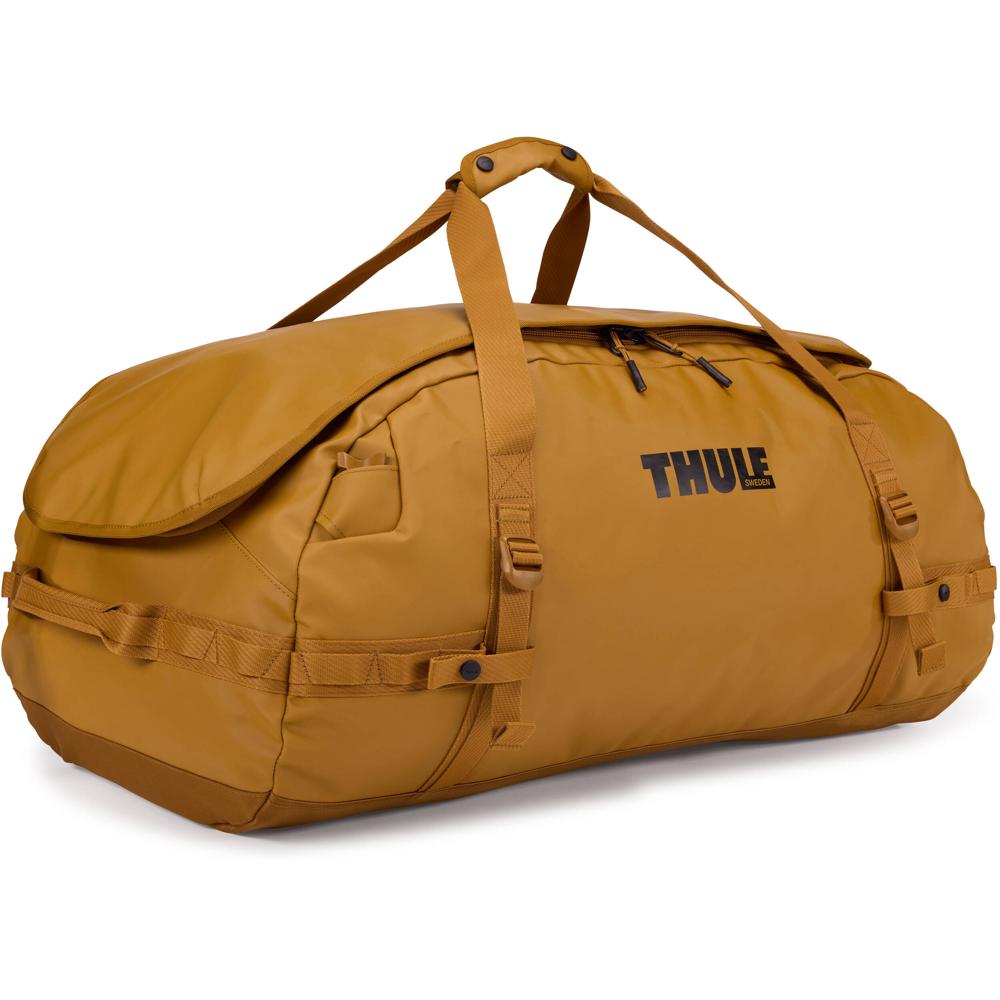 Thule Chasm Duffle Bag 90L Golden - Mochila y Duffle, Materiales Resistentes al Agua, Comp