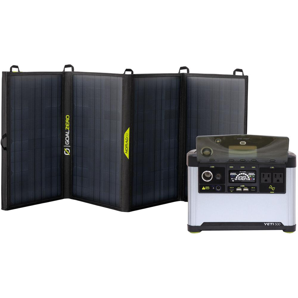 Goal Zero Yeti 500 Estación de Energía Portátil con Panel Solar Nomad 50