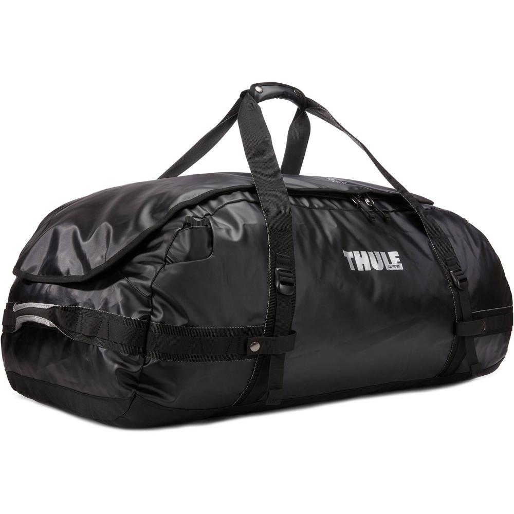 Thule Chasm 40L Bolsa de Viaje y Duffel Negra - Diseño 2 en 1, Tela Tarpaulin Resistente