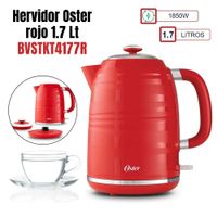 Hervidor Electrico Oster Automatico 1.7 Litros - Rojo BVSTKT4177R
