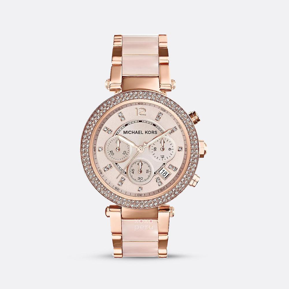 Reloj Michael Kors Mk5896 Parker Gold Rose Genuino
