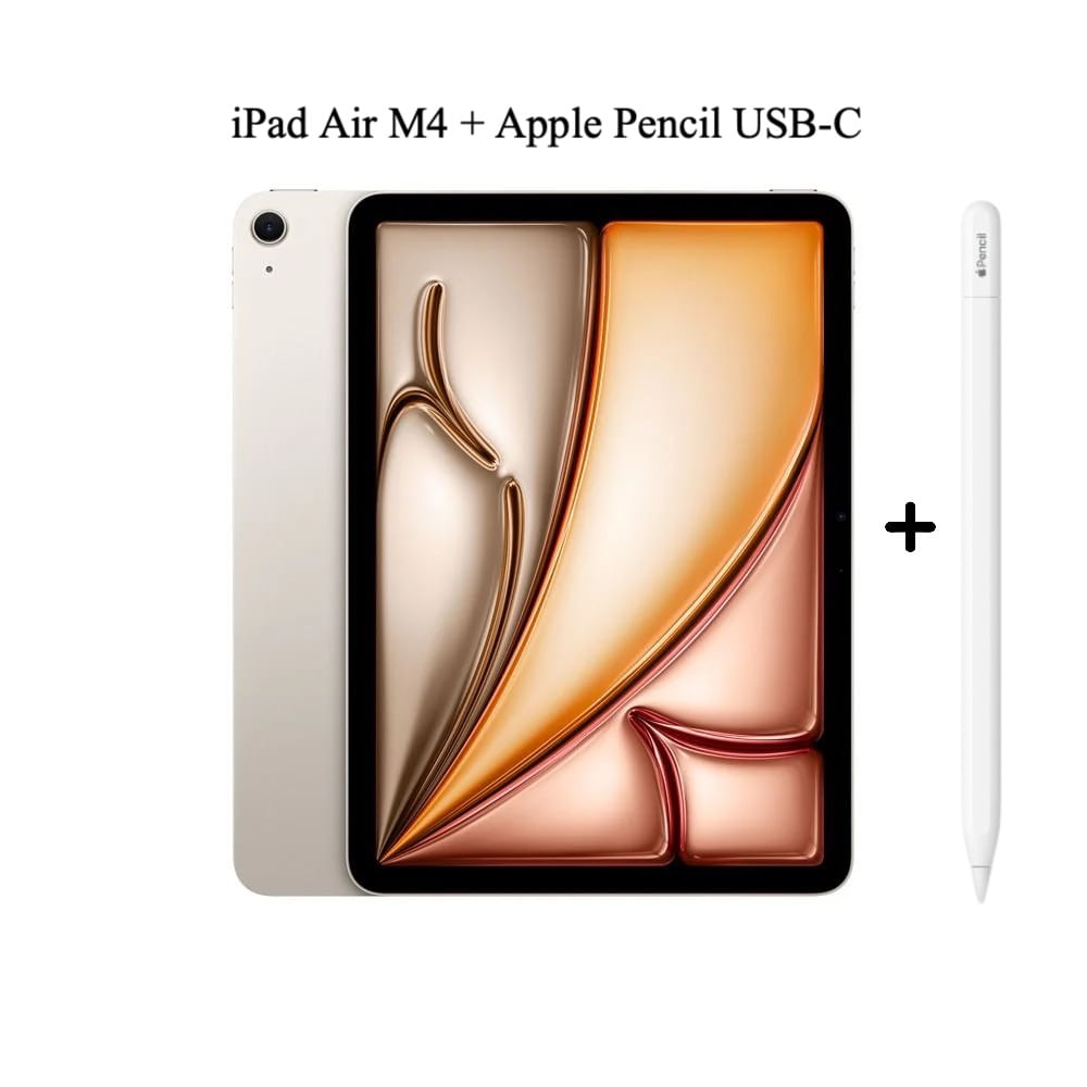 iPad Air 13"" Chip M4 256GB WiFi Starlight + Apple Pencil USB-C