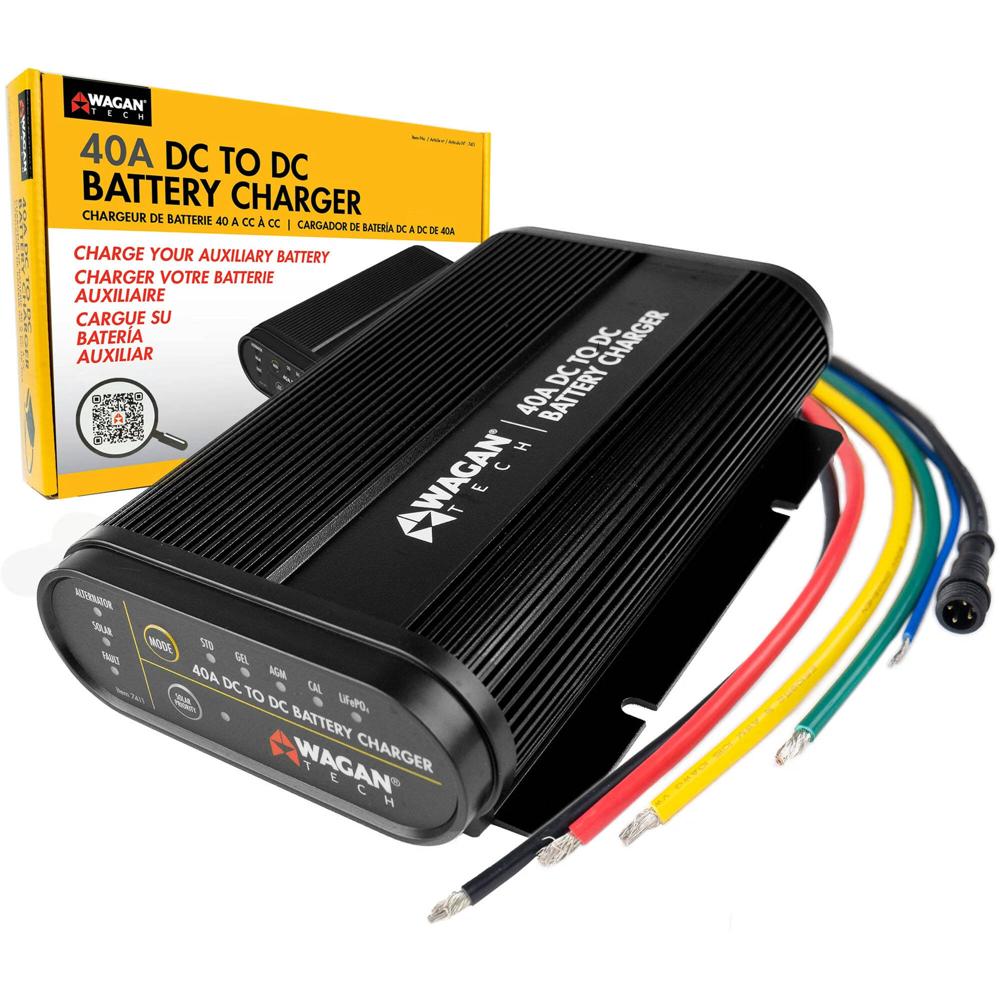 WAGAN Cargador de Batería DC a DC 40A - Carga Inteligente de Baterías Auxiliares