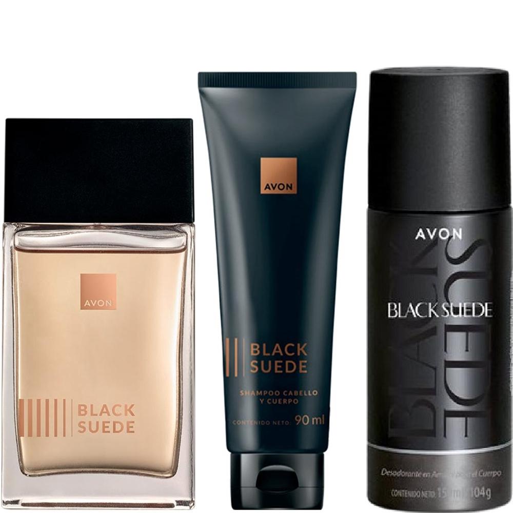 Pack x3 Perfume Black Suede aroma oriental de Avon