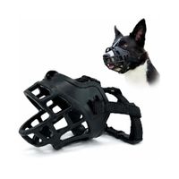 Bozal De Silicona Flexible Tipo Canastilla Para Perros Talla 5 Color Negro