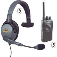 Eartec Scrambler SC-1000 Paquete de 5 Radios y Auricular Max 4G con PTT Inline - Comunicac