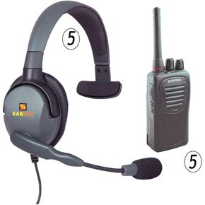 Eartec Scrambler SC-1000 Paquete 5 Radios con Auricular Max 4G Inline