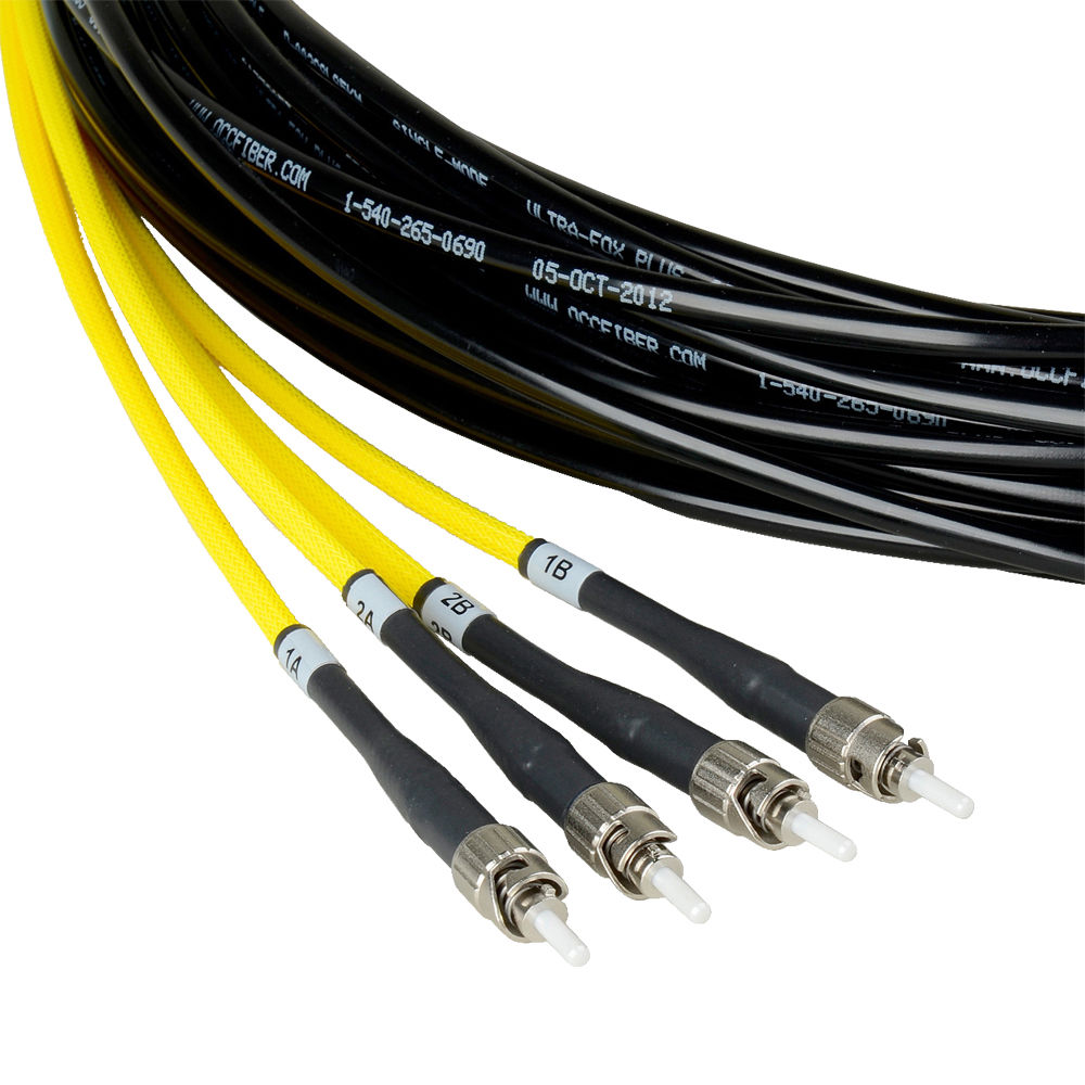 Camplex Cable Táctico de Fibra Óptica de Modo Simple de 50' con Conectores ST