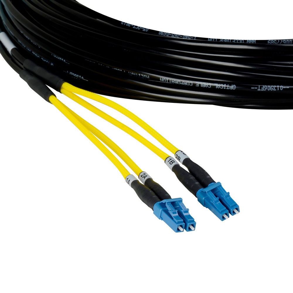 Camplex Cable de Fibra Óptica Táctico de Cuatro Canales LC de Modo Simple 50'