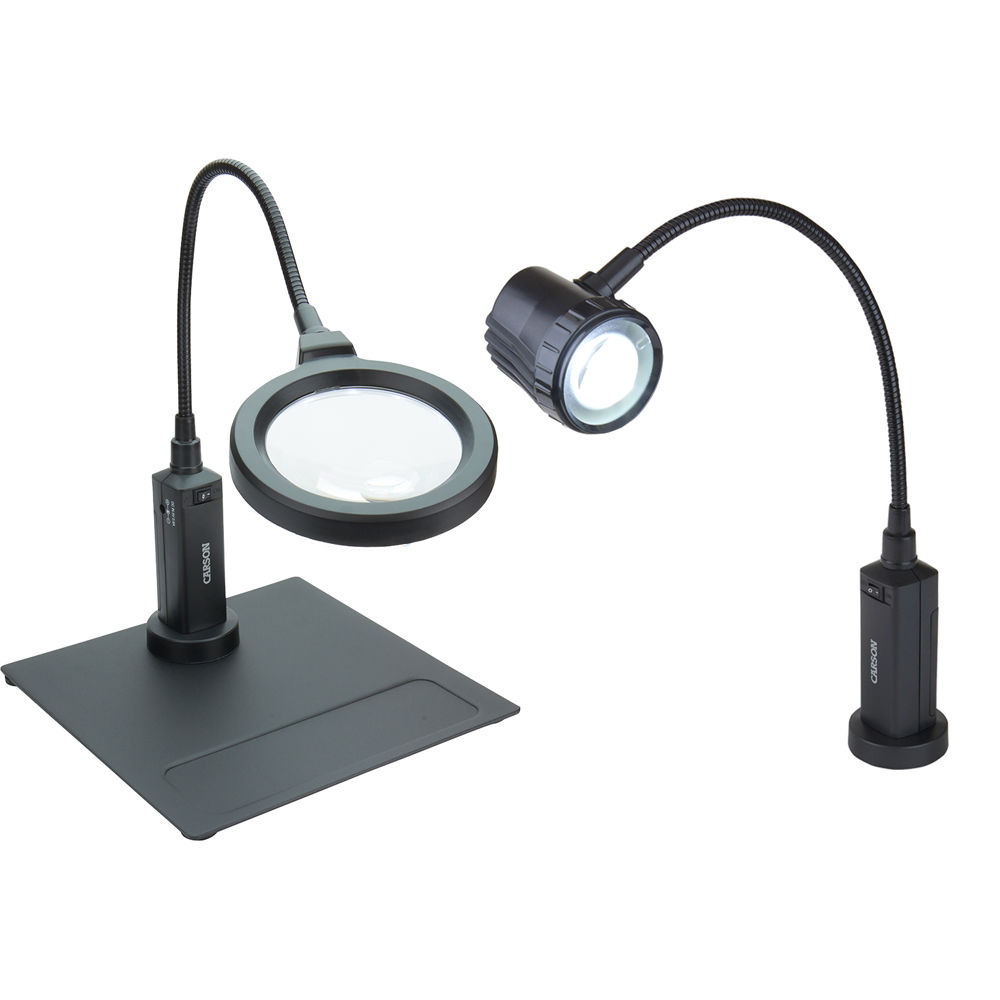 Carson CP-95 Bundle - CP-90 MagniFlex Pro 2x Lente Acrílica de 4"" y LF-10 LightFlex Pro L