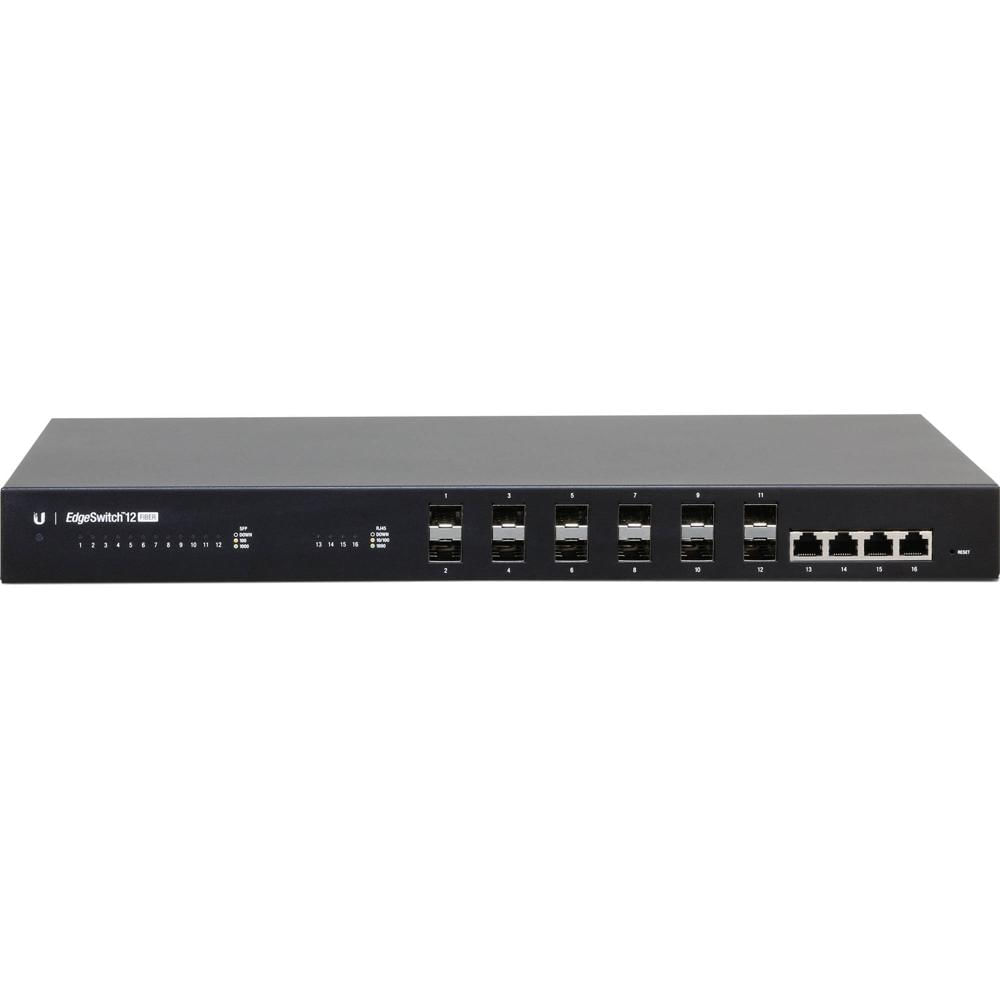 Ubiquiti EdgeSwitch 12 Fiber - Switch de Red Administrado 12 Puertos SFP y 4 Puertos RJ45,