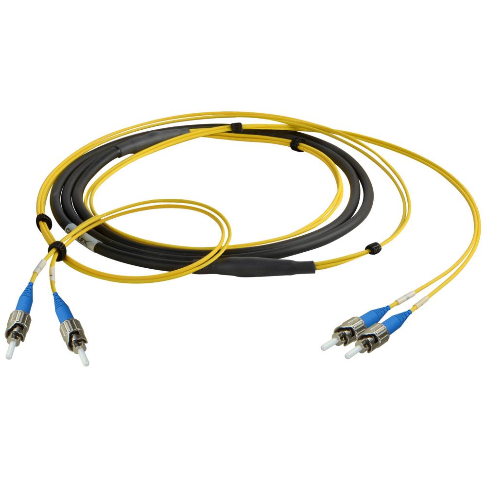 Camplex Cable de Fibra Óptica Táctico de Doble Canal ST CMX-TS 100' Monomodo, Resistente