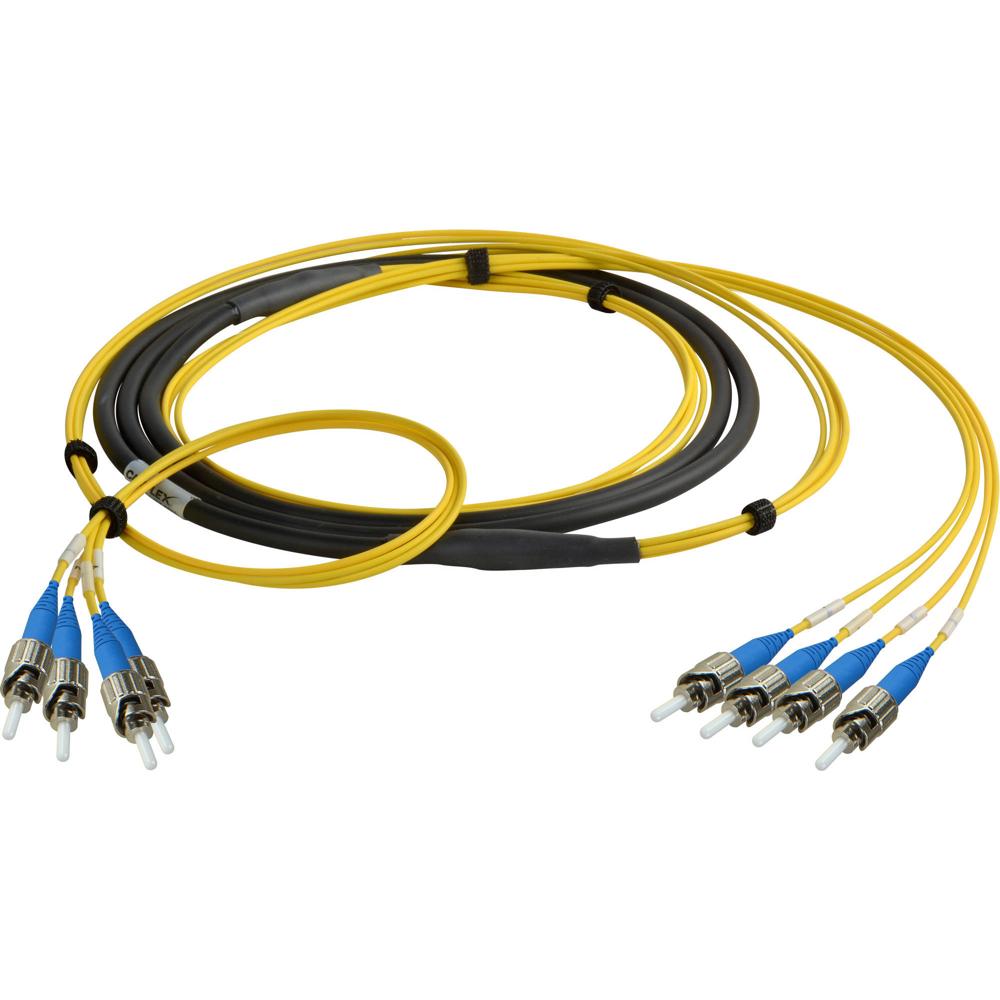 Camplex Cable de Fibra Óptica Táctico de 4 Canales ST CMX-TS 25' Monomodo, Resistente a