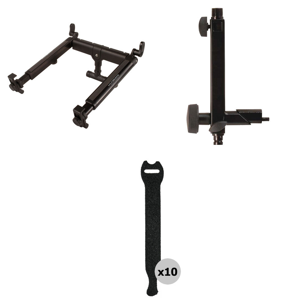 Ultimate Support Soporte Universal para Laptop y DJ con Barra de Micrófono y Adaptador T