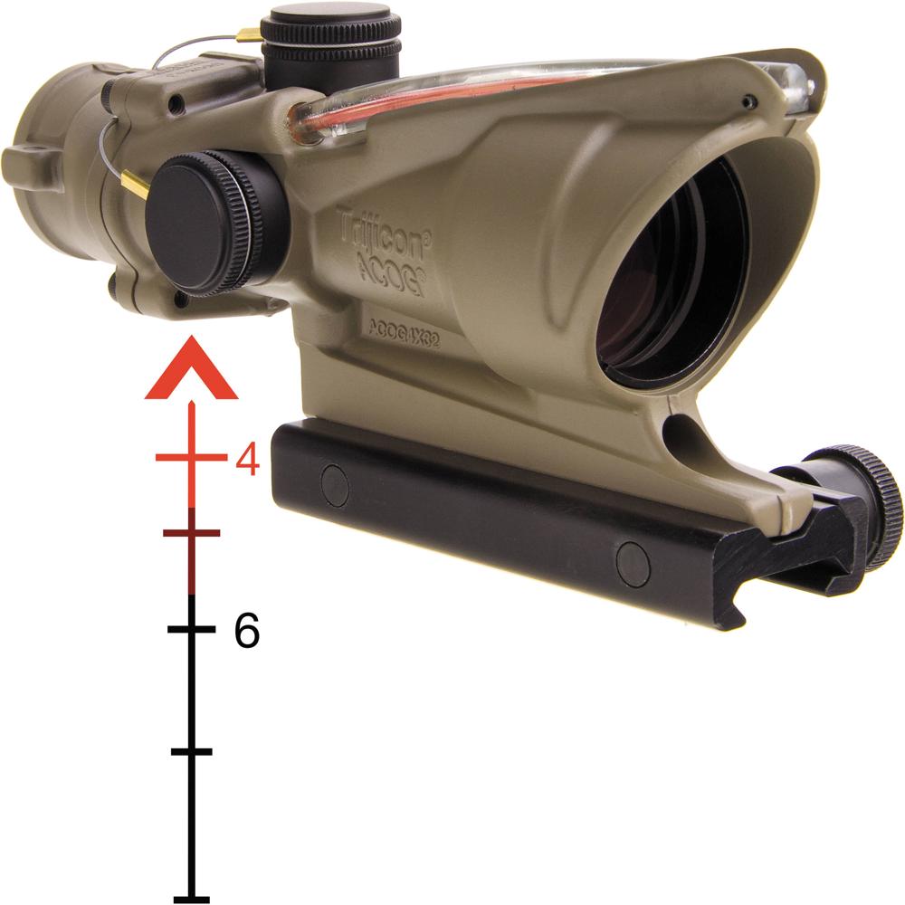 Trijicon ACOG 4x32 Riflescope TA51 - Retícula Chevron Roja, Dual Iluminación Tritio y Ó