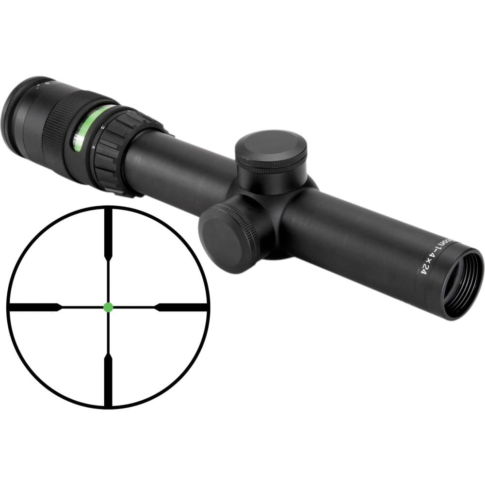 Trijicon 1-4x24 AccuPoint Riflescope Green-Dot Duplex Reticle, 30mm Maintube, 1/4 MOA Ajus