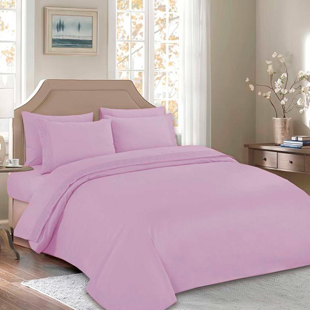 Juego de Sabanas Bordadas Rosa BB 2plz - 6 Piezas
