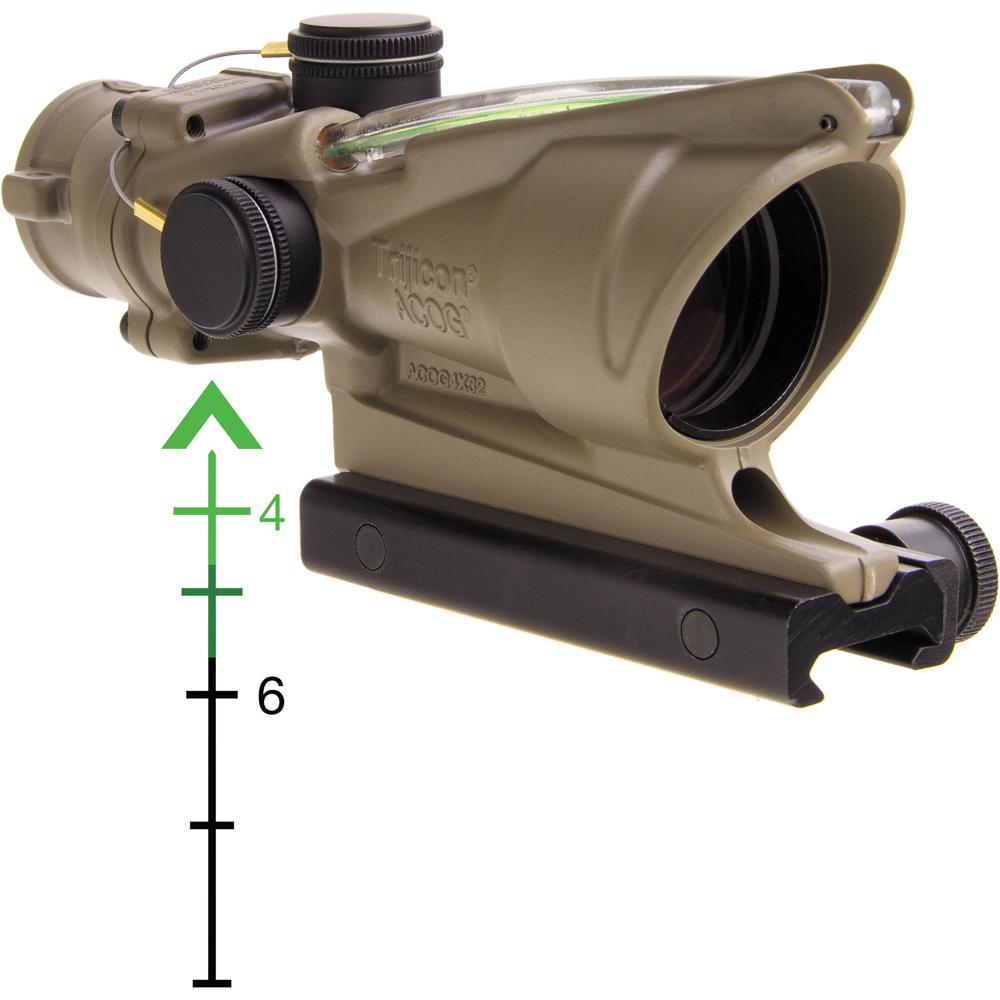 Trijicon ACOG 4x32 Riflescope TA51 - Retícula Chevron Verde Dual Iluminada, 32mm, Alumini