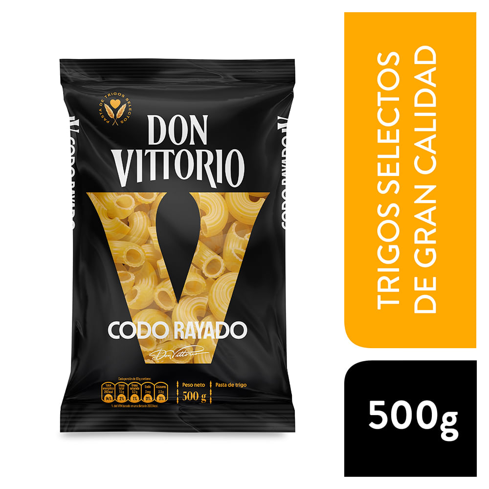 Fideos DON VITTORIO Codo Rayado Bolsa 500g