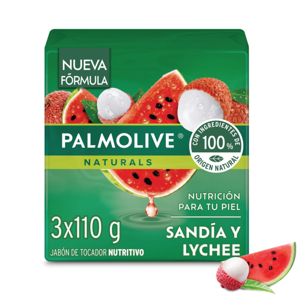 Jabón en Barra PALMOLIVE Sandía & Lychee Pack 3x110g