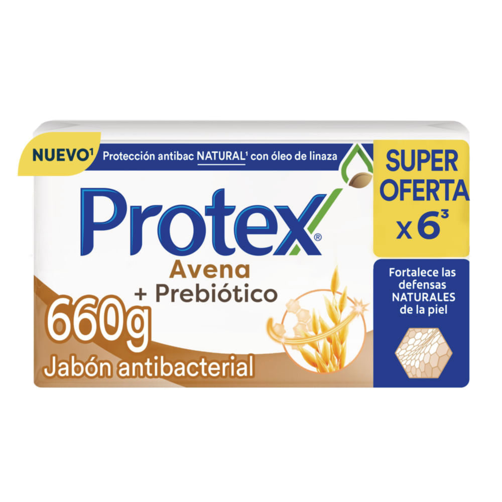 Jabón en Barra Antibacterial PROTEX Avena Paquete 6un