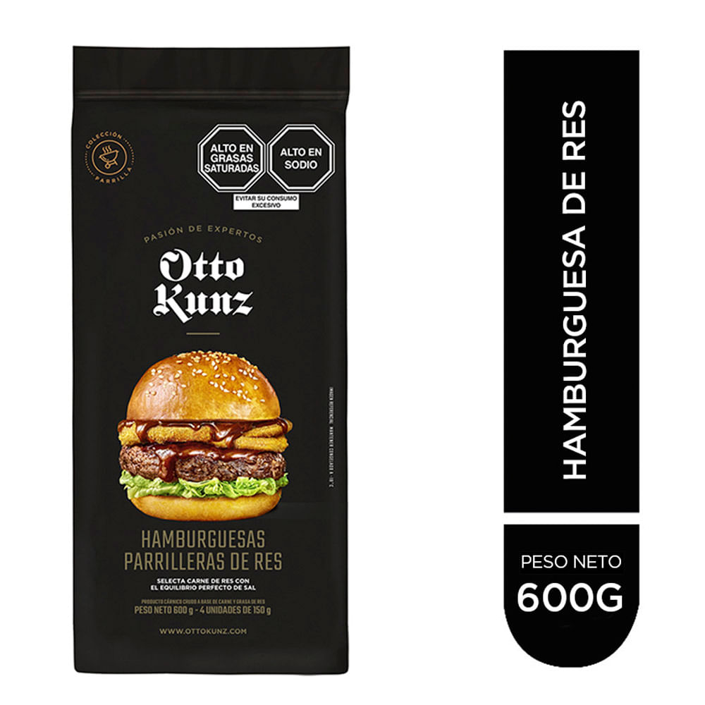 Hamburguesa OTTO KUNZ Parrillera de Res Bolsa 4un