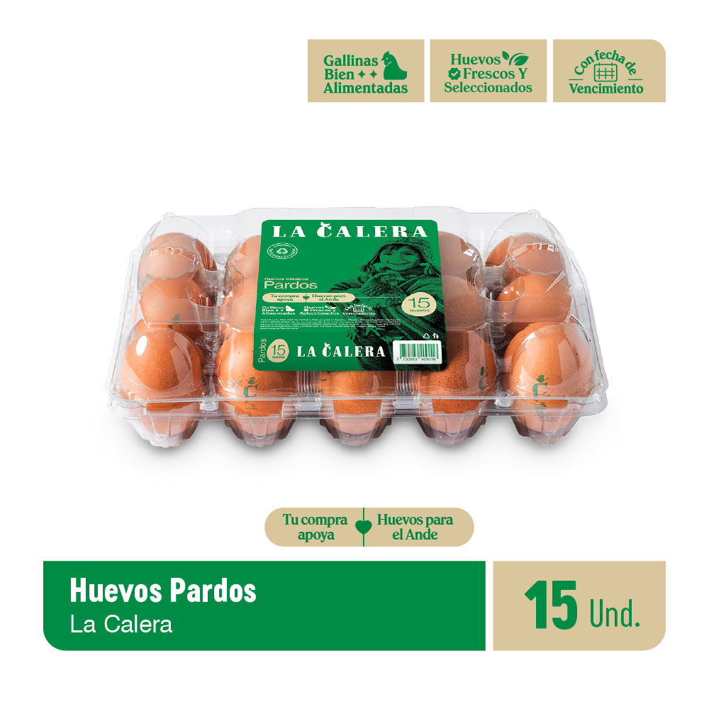 Huevos Pardos LA CALERA Bandeja 15un