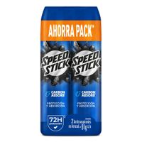 Desodorante para Hombre en Aereosol SPEED STICK Carbon Absorb Frasco 2x91g