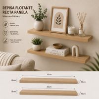 Set de 2 Repisas Flotante Panela 35x10 x1.8 cm de Melamina Pelikano para Sala Dormitorio Oficina