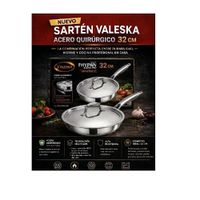 Sarten con tapa de Acero Quirúrgico Profesional 32 cm Valeska