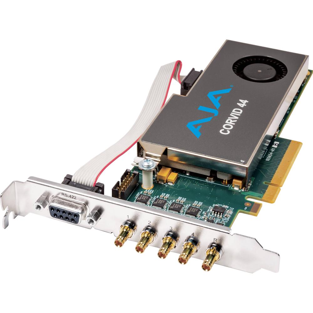 AJA Corvid 44 Tarjeta PCIe Express Gen 2.0 de 8 Carriles con Cable - 4 x 3G-SDI BNC, Sopor