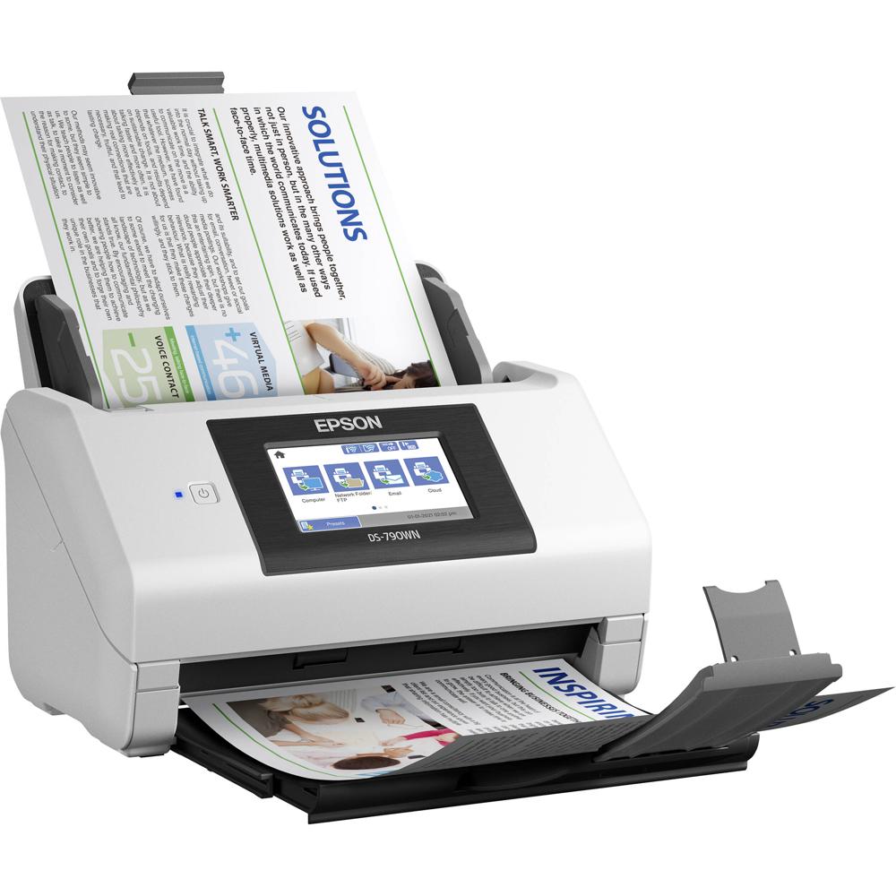 Epson Escáner de Documentos DS-790WN Color Inalámbrico con ADF de 100 Páginas y Pantall