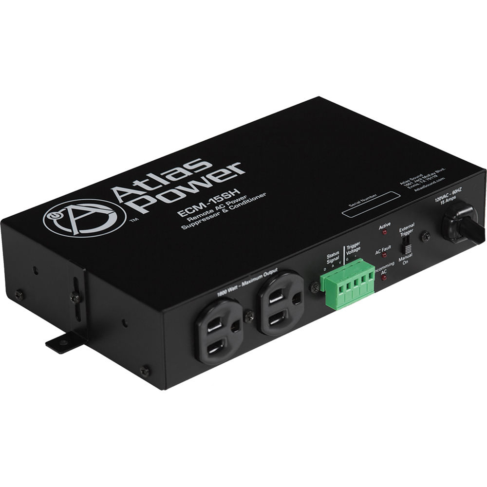 AtlasIED Power Conditioner 2-Outlet 15A con Filtro EMI/RFI y Indicador de Fallo AC