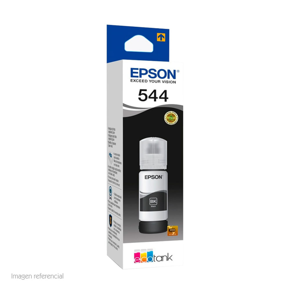 Botella de Tinta Epson 544 Negro 65 ml Original T544120-AL para EcoTank