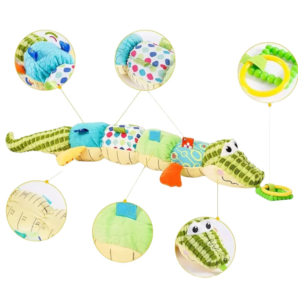 Sonajero Peluche de Cocodrilo JollyBaby Apego Sensorial