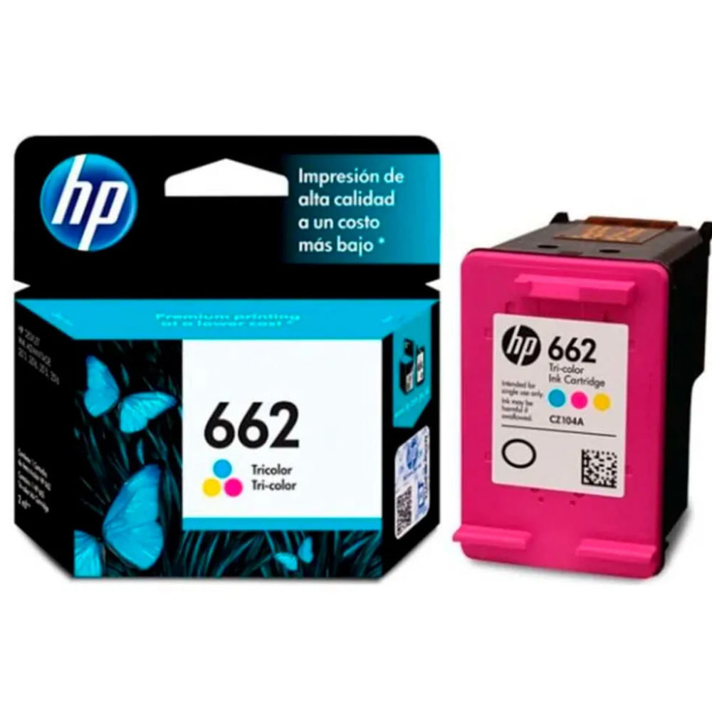 Cartucho de Tinta HP 662 Tricolor Original CZ104AL para DeskJet e Ink Advantage