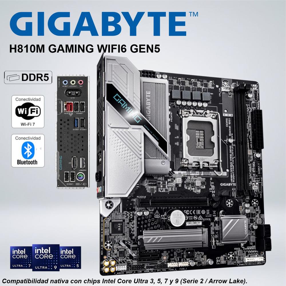 PLACA GIGABYTE H810M GAMING WIFI6 GEN5 DDR5