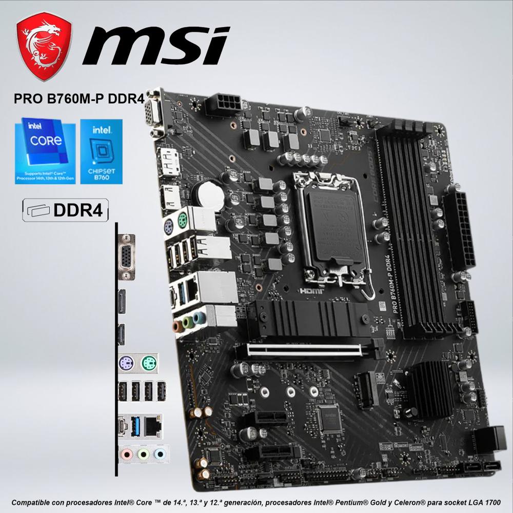 PLACA  MSI PRO B760M-P DDR4 SOCKET LGA 1700
