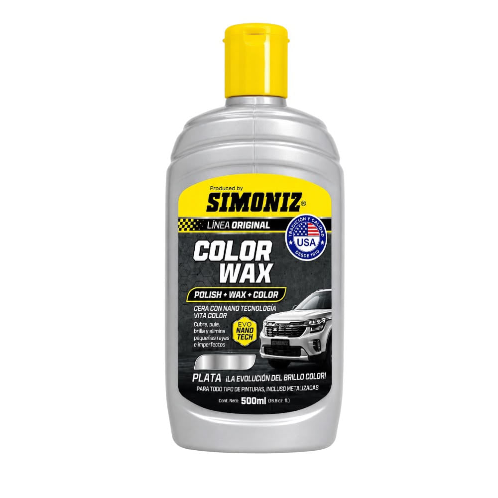 Simoniz Color Wax Cera para Autos Color Plata 500 ml