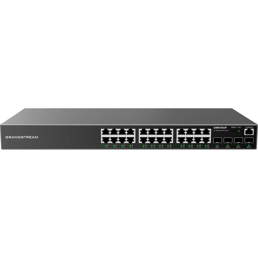 Grandstream Switch Gestionado GWN7803P 24 Puertos Gigabit PoE+ con 370W de Potencia