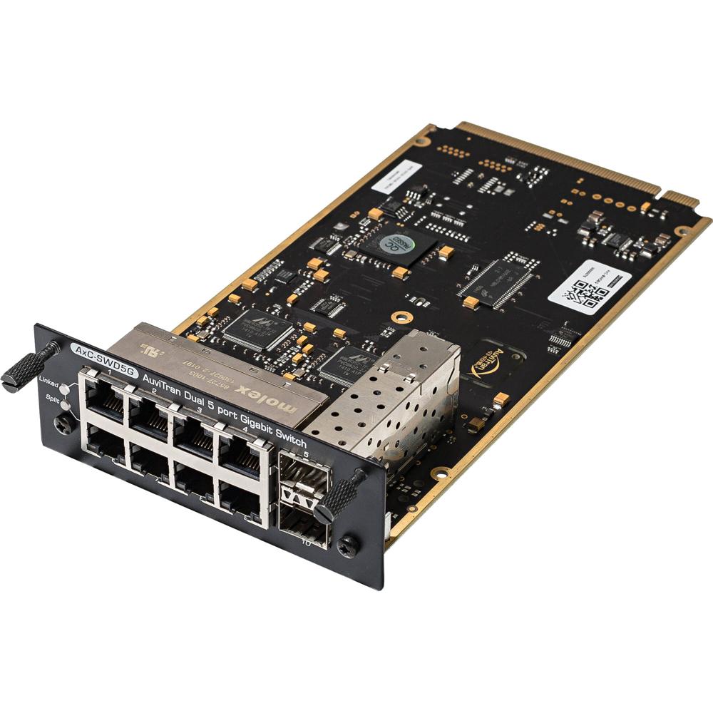 AuviTran Tarjeta de Conmutación Dual con 10 Puertos Gigabit, 8-RJ45 y 2-Cajas SFP